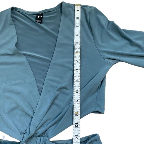 Windsor Blue Cutout Deep V-Neck High Slit Coquette Soft Girl Evening Dress Small - Picture 7 of 16